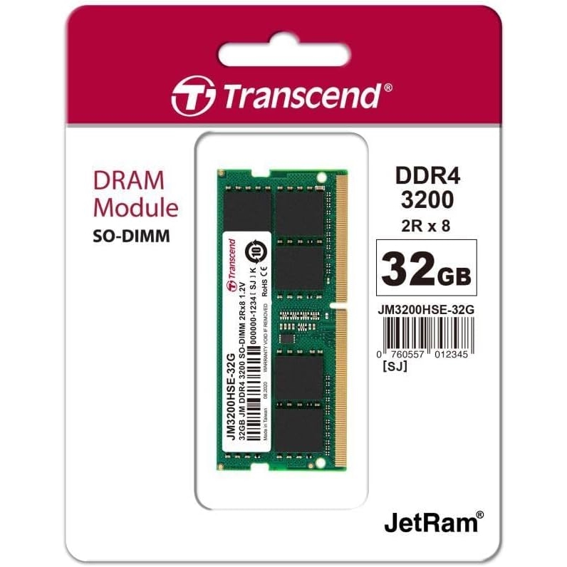 TRANSCEND 32GB 3200Mhz DDR4 1.2V JM3200HSE-32G NOTEBOOK RAM