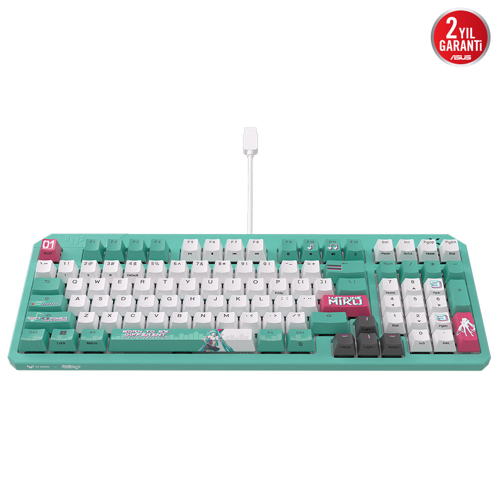 ASUS RA09 TUF GAMING K3 GEN II MIKU/RD/TR/PBT RED SWITCH AURA SYNC RGB IP57 MEKANIK GAMING KLAVYE