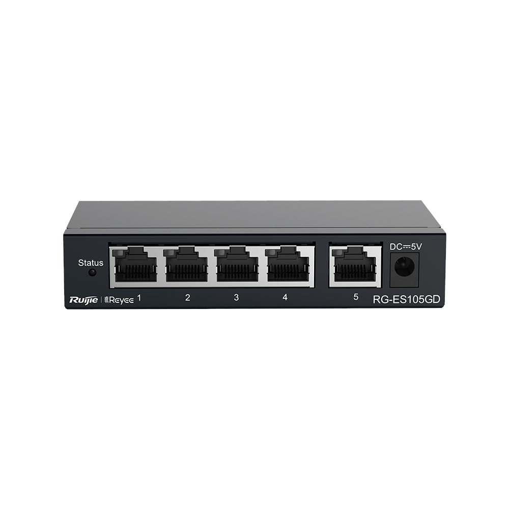 RUIJIE REYEE RG-ES105D 5 PORT 10/100 YONETILEMEZ DESKTOP SWITCH METAL KASA