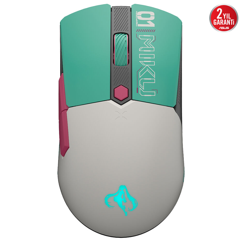 ASUS P521 TUF GAMING MINI WL MIKU HATSUNE MIKU EDİTİON 12000 DPI AURA SYNC RGB KABLOSUZ GAMING MOUSE