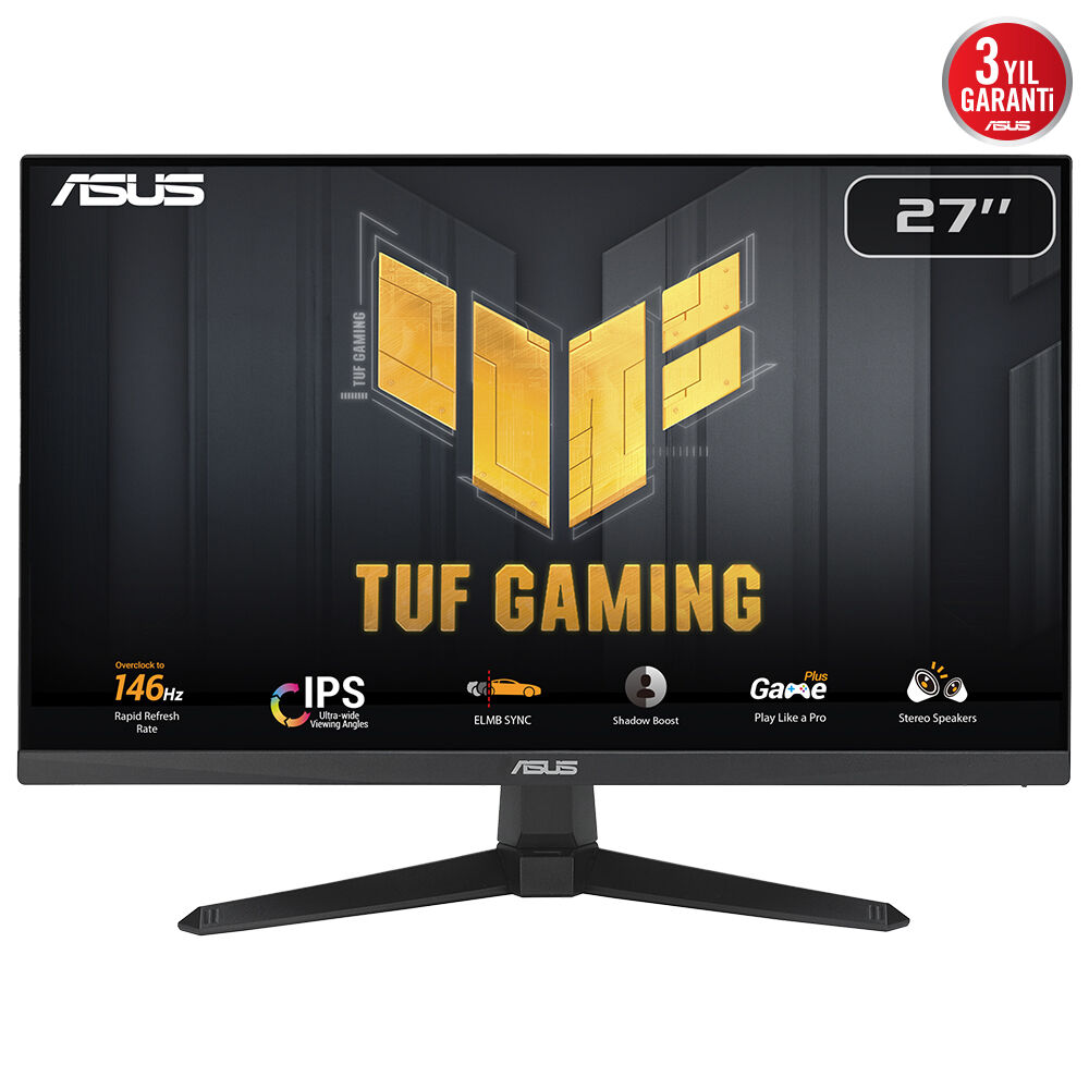 ASUS TUF GAMING VG279QE5A 27" 1MS 146Hz 1920x1080 HDMI/DP VESA HOPARLÖR IPS LED GAMING MONITOR