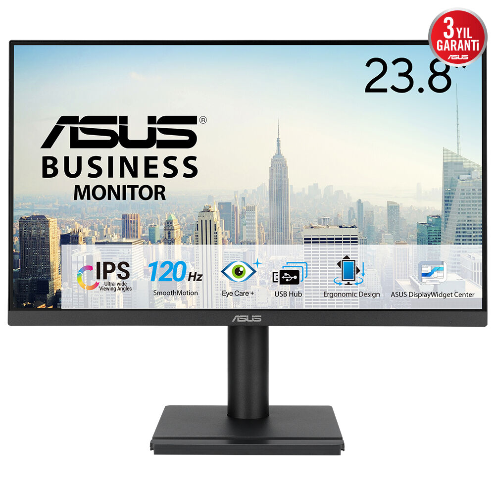 ASUS VA249QGS 23.8" 1MS 120Hz 1920x1080 VGA/DP/HDMI/USB VESA PIVOT HOPARLÖR IPS LED MONITOR