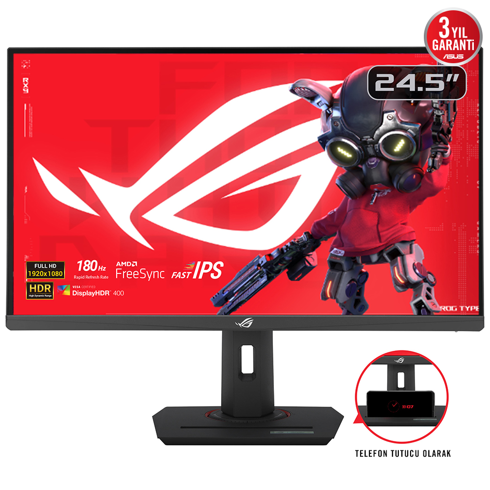 ASUS ROG STRIX XG259CS 24.5" 1MS 180Hz 1920x1080 DP/HDMI/USB PIVOT BEYAZ LED GAMING MONITOR