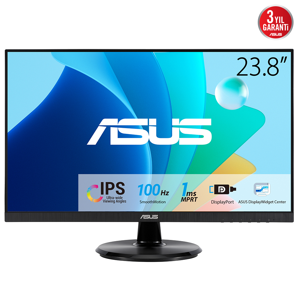 ASUS VA24DQFR 23.8" 1MS 100Hz 1920x1080 VGA/HDMI/DP VESA HOPARLÖR IPS LED MONITOR