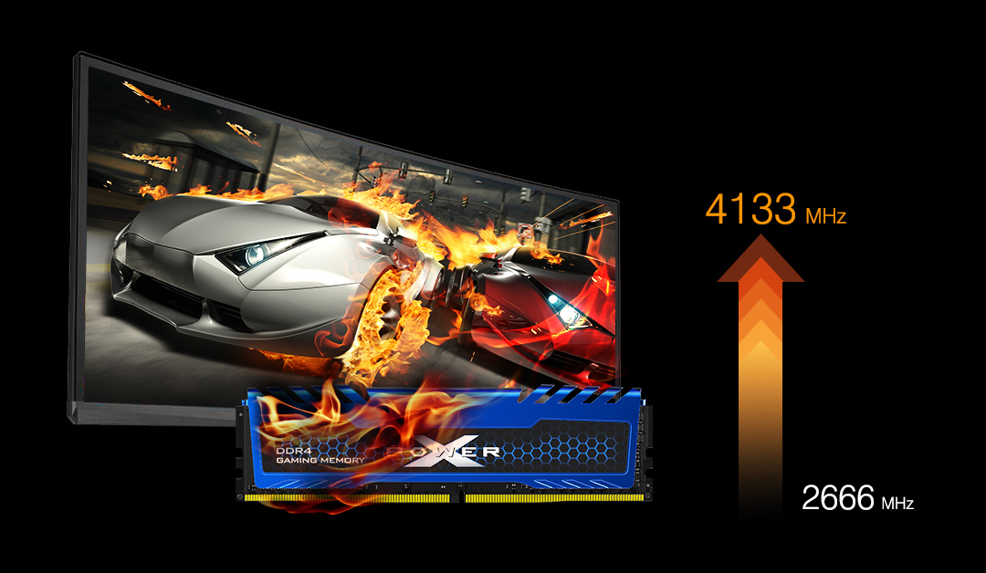 XPOWER Turbine<br> DDR4 Gaming UDIMM<br><font color='#888888' size='2%'>4133/3600/3200/3000/2666 </font> Overcome Adversity with XPOWER