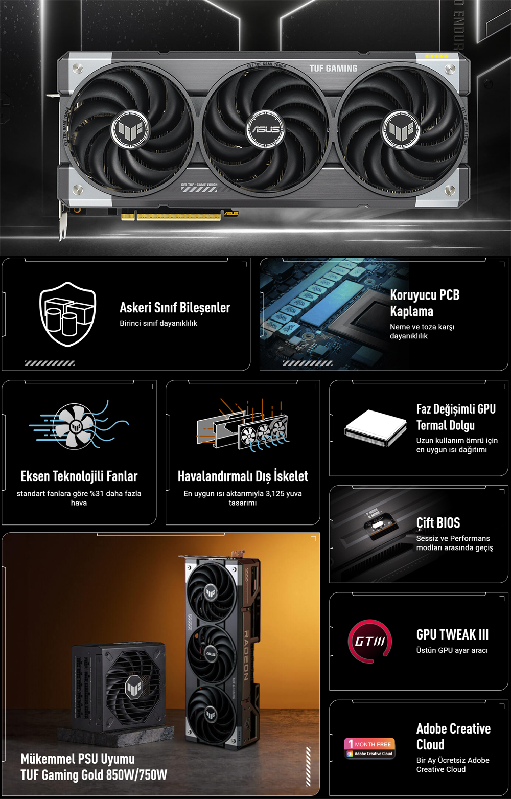 ASUS TUF Gaming Radeon™ RX 9070 XT OC Edition 16GB GDDR6
