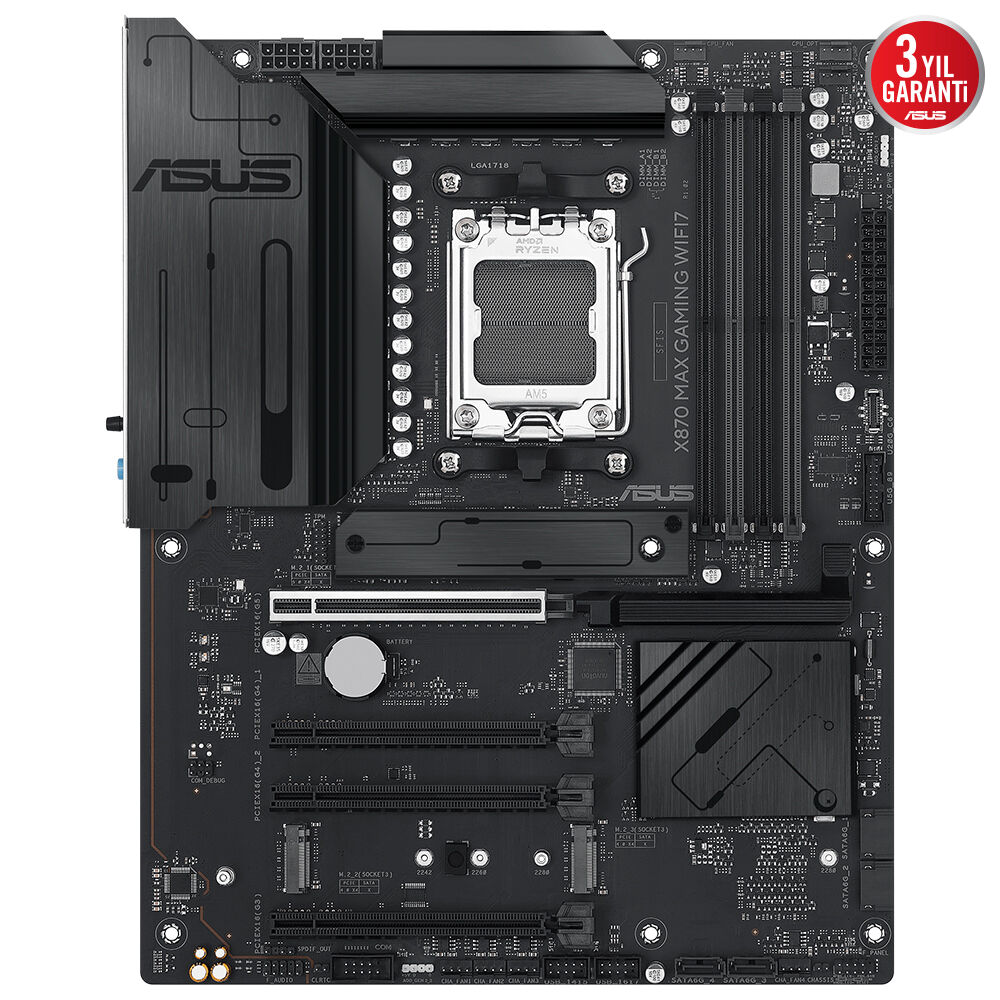 ASUS X870 MAX GAMING WIFI7 4xDDR5 HDMI+DP 3xM.2 AM5 ANAKART