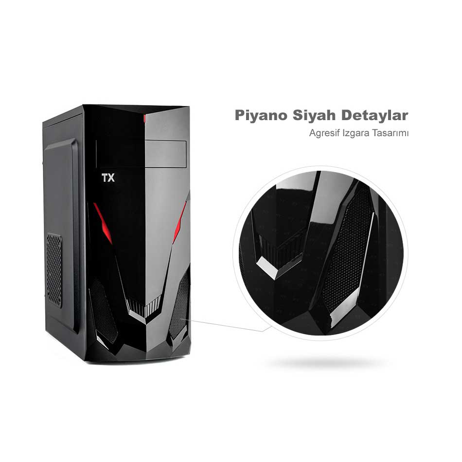 TX K3 250W ATX SİYAH KASA TXCHK3P250