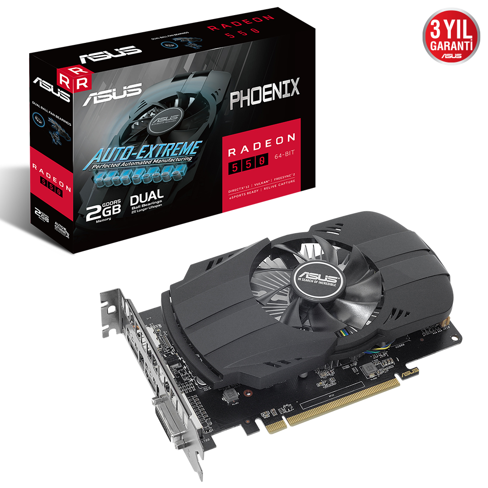 ASUS PH-550-2G RX550 RADEON 2GB GDDR5 64Bit DVI/HDMI 16X
