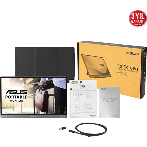 ASUS ZENSCREEN MB16ACE 15.6" 5MS 1920x1080 USB TYPE-C TAŞINABİLİR LED MONITOR