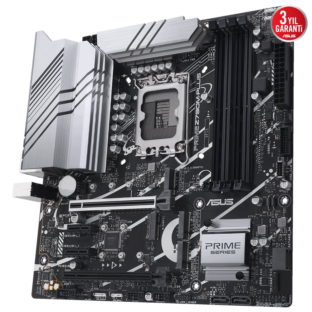 ASUS PRIME Z790M-PLUS Intel Z790 LGA1700 4xDDR5 7200MHZ 1xDP 1xHDMI 3xM2 USB3.2 AURA RGB mATX ASUS 5X PROTECTION III ARMOURY CRATE AI SUITE 3