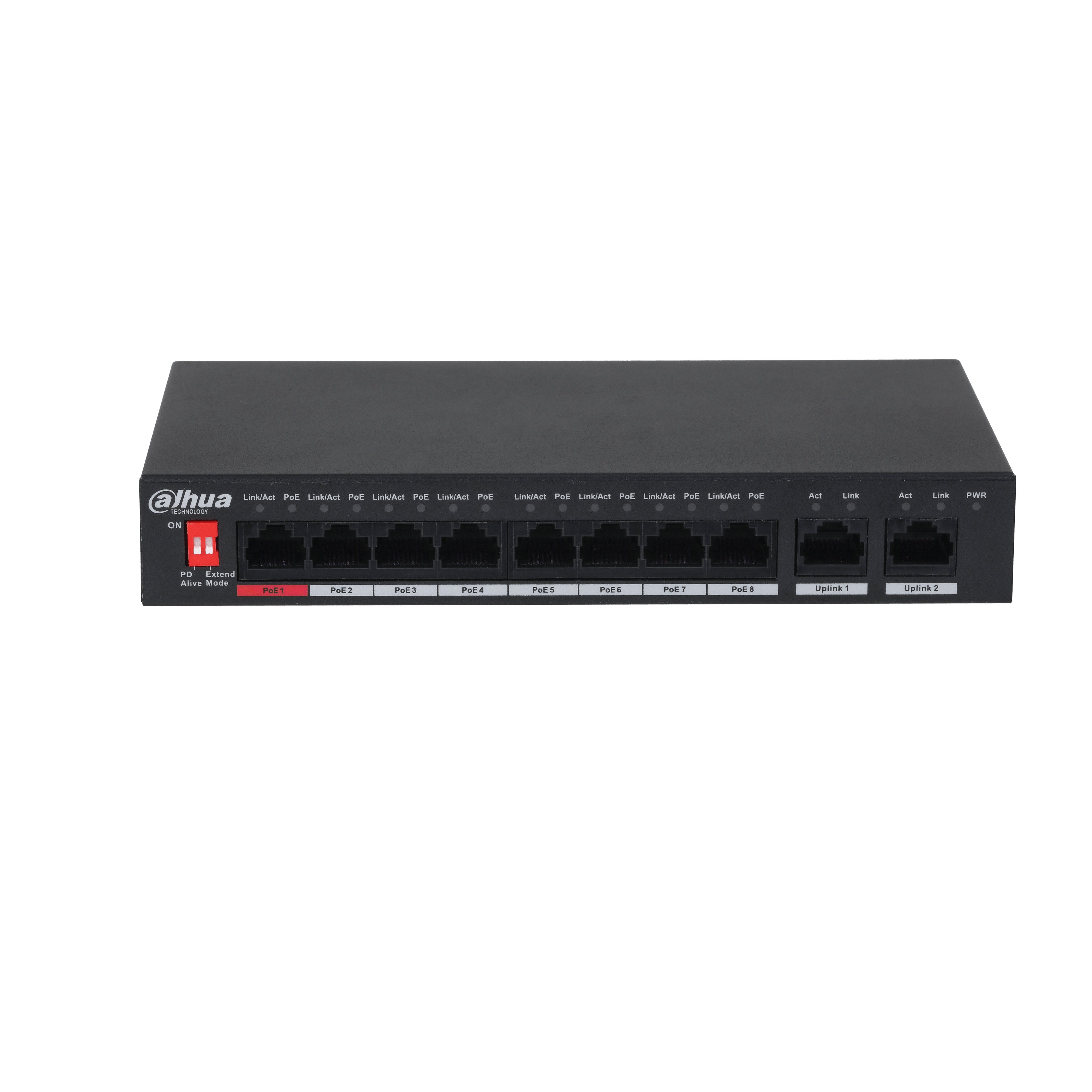 DAHUA PFS3010-8ET-96-V2 8 PORT 10/100 2 PORT GIGABIT UPLINK 96W YONETILEMEZ POE SWITCH
