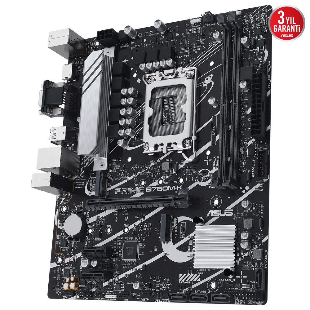 ASUS PRIME B760M-K 2xDDR5 VGA/HDMI 2xM.2 1xGLAN 1700P (12.Gen 13.Gen) ANAKART