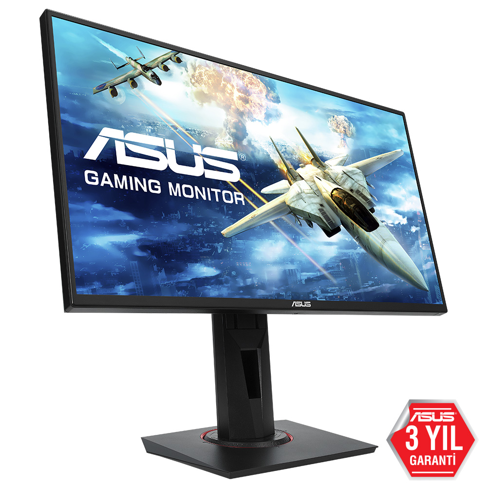 ASUS GAMING LED VG258QR 24.5" 0.5MS 165HZ 1920x1080 DP HDMI DVI MM FREESYNC VE G-SYNC UYUMLU VESA/PIVOT EYECARE FLICKER-FREE GAMING MONİTÖR