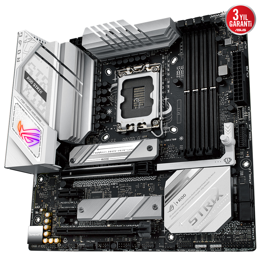 ASUS ROG STRIX B760-G GAMING WIFI 4xDDR5 7800 VGA HDMI 2x M2 USB3.2 WiFi 6E-BT AURA RGB 2.5Gbit LAN ASUS 5X PROTECTION III Armoury Crate AI Suite 3