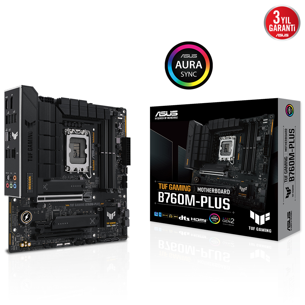 ASUS TUF GAMING B760M-PLUS 4xDDR5 HDMI/DP 2xM.2 1xGLAN 1700P ANAKART