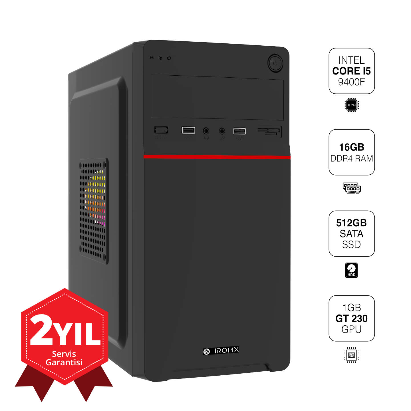 IROMX I5-9400F 16GB 512GB SSD 1GB VGA FREEDOS PC