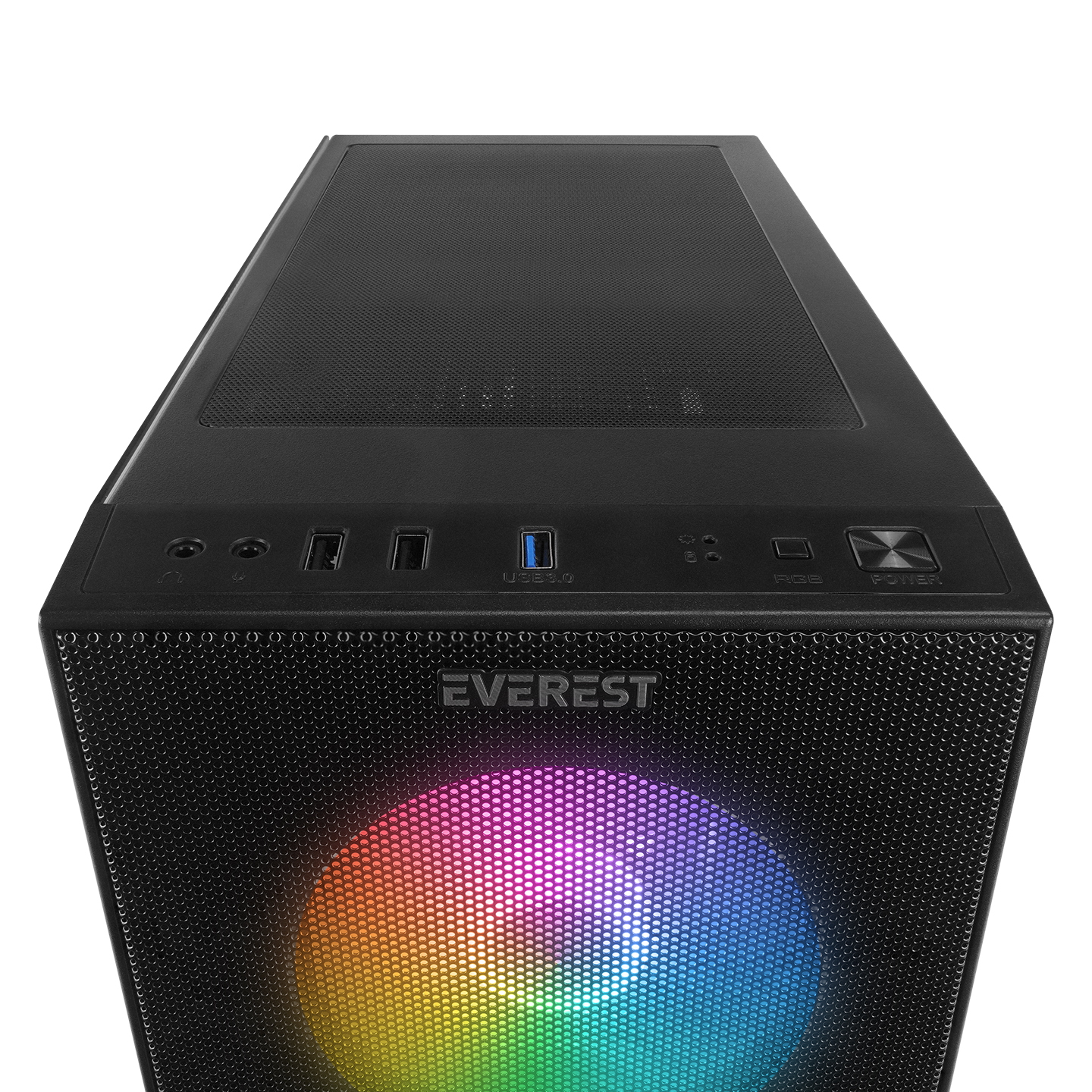 EVEREST FACED V1 MESH PSU YOK 4x12CM RGB FAN ATX TEMPERED GLASS 2xUSB2.0/1xUSB3.0 SİYAH MID TOWER GAMİNG KASA