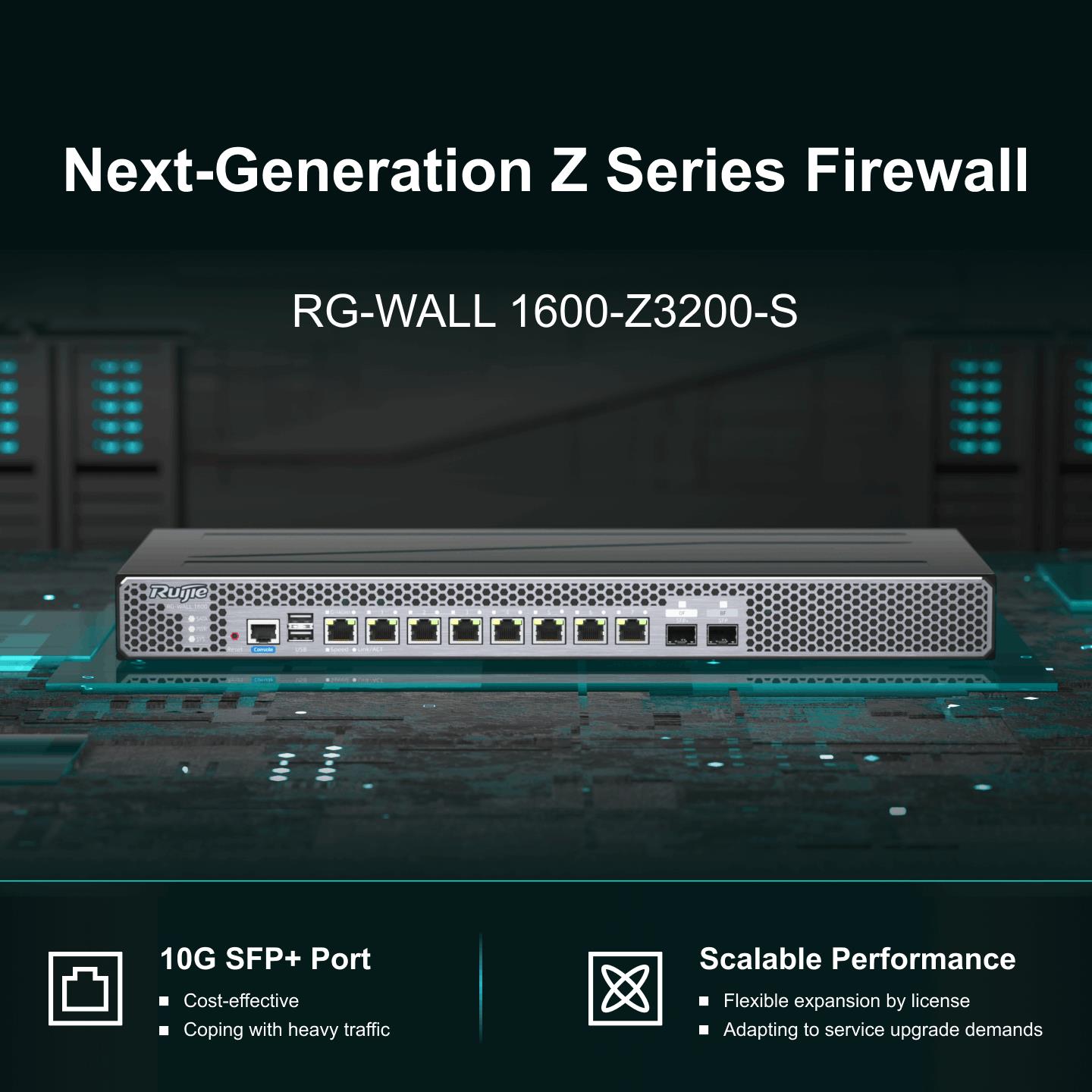 RUIJIE RG-WALL 1600-Z3200-S 1x 10G SFP+ 1x 1G SFP +1 YIL LİSANS FIREWALL 