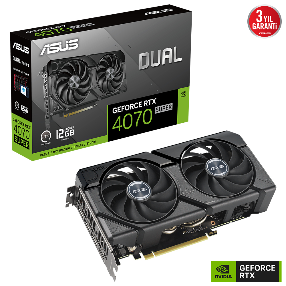 ASUS DUAL-RTX4070S-12G-EVO RTX4070 SUPER 12GB GDDR6 192Bit 3xDP/1xHDMI