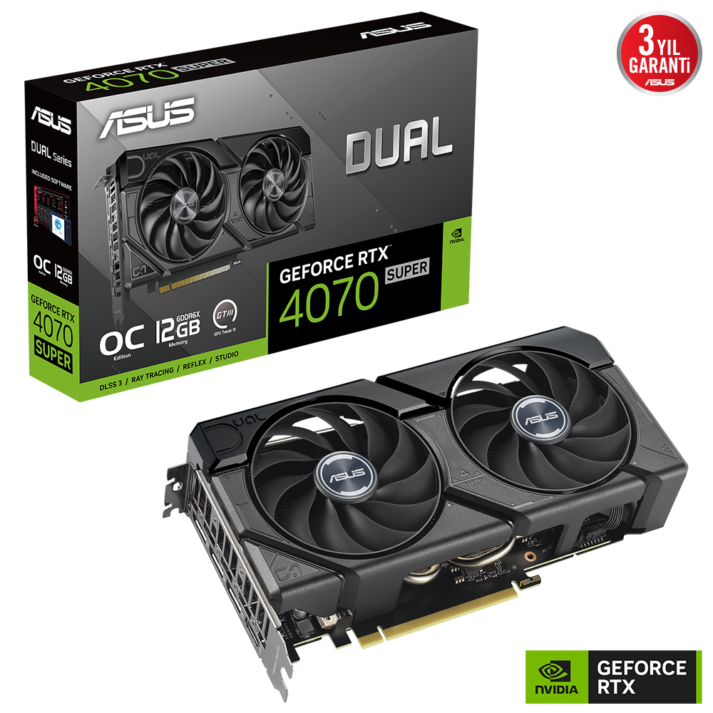ASUS DUAL-RTX4070S-O12G-EVO RTX4070 SUPER OC 12GB GDDR6X 192Bit 3xDP/1xHDMI PCI-E 4.0