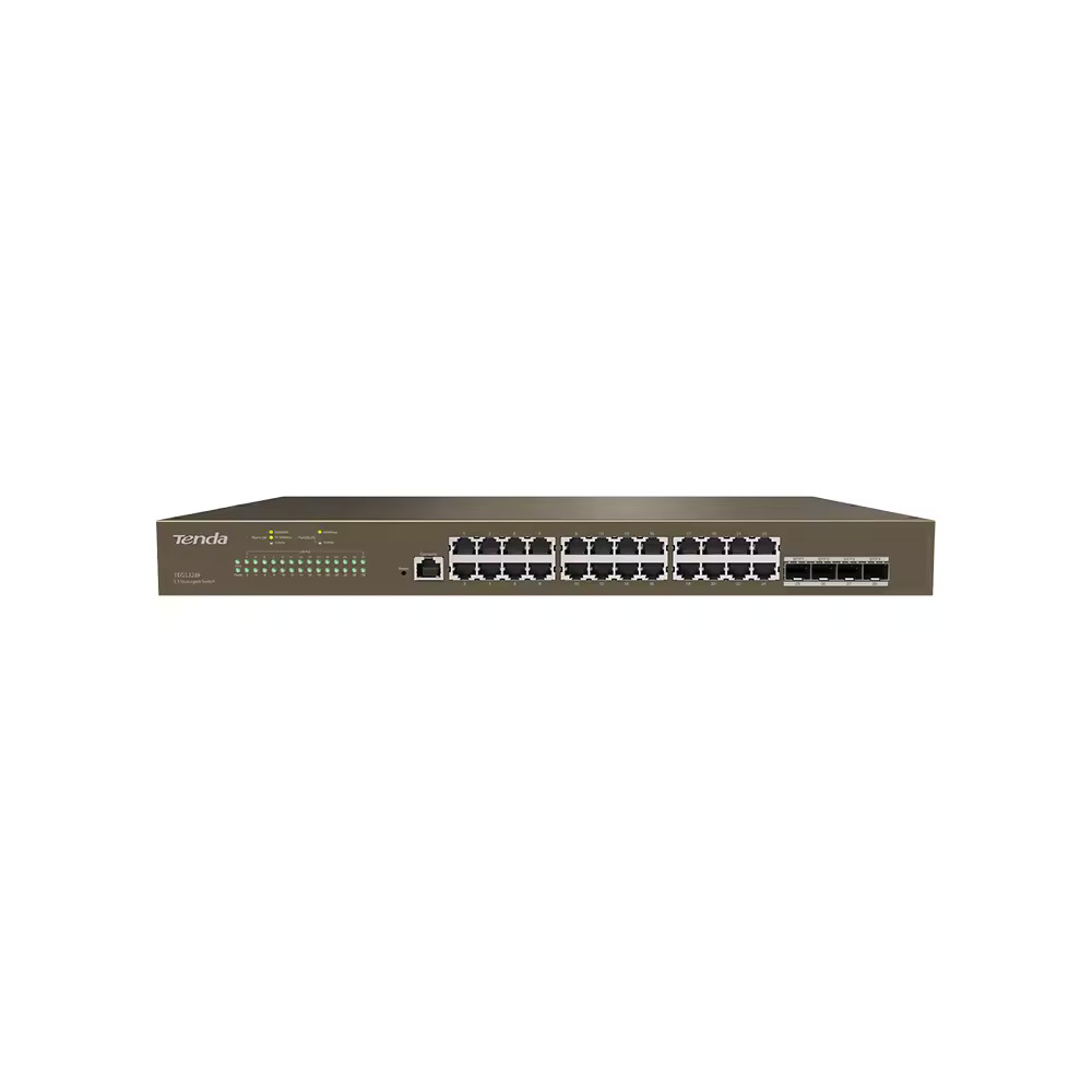 TENDA TEG5328F 24 PORT 10/100/1000 4 X SFP L3 YÖNETİLEBİLİR RACK MOUNT SWITCH