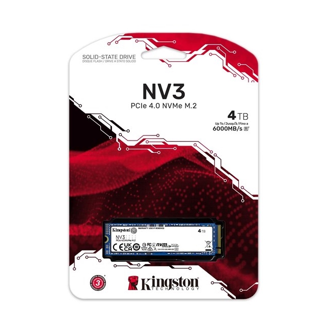KINGSTON NV3 4 TB 6000/5000MB/s PCIe 4.0 NVME SSD SNV3S/4000G