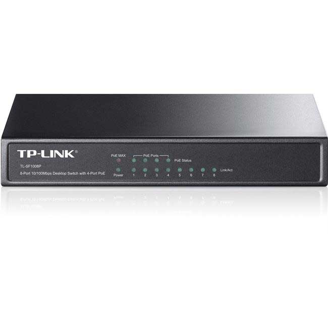 TP-LINK TL-SF1008P 8 PORT 10/100 4PORT POE 57W  DESKTOP SWITCH