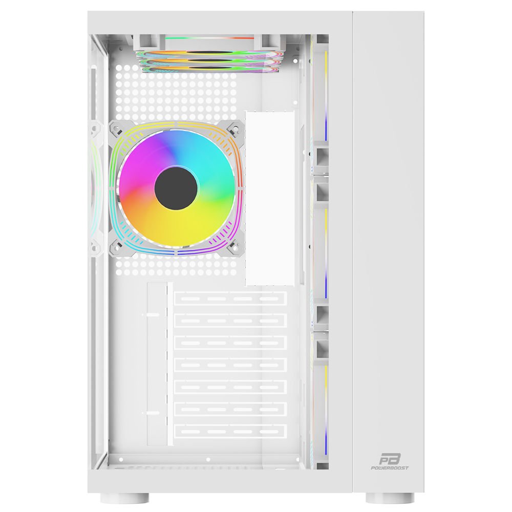 POWER BOOST PB-SS02W 7x ARGB FAN ATX SEA VIEW USB3.0 BEYAZ KASA