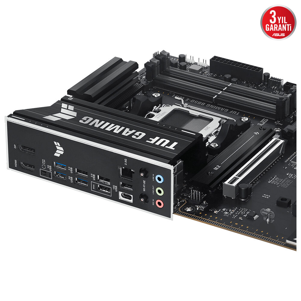 ASUS TUF GAMING B850-E WIFI 4xDDR5 HDMI+DP 3xM.2 AM5 ANAKART