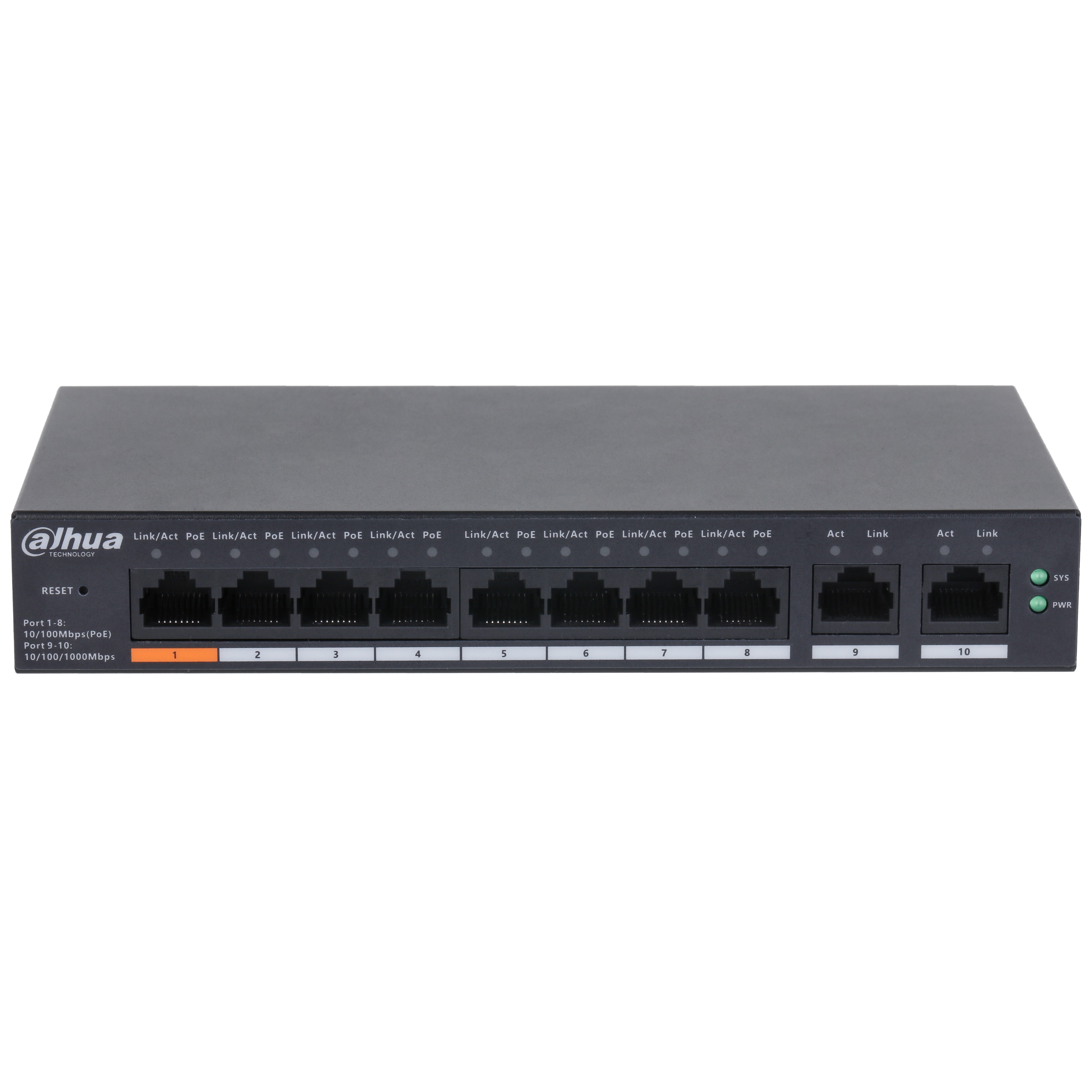 DAHUA CS4010-8ET-60 10 PORT 10/100 8 PORT POE 60W YONETILEBILIR SWITCH