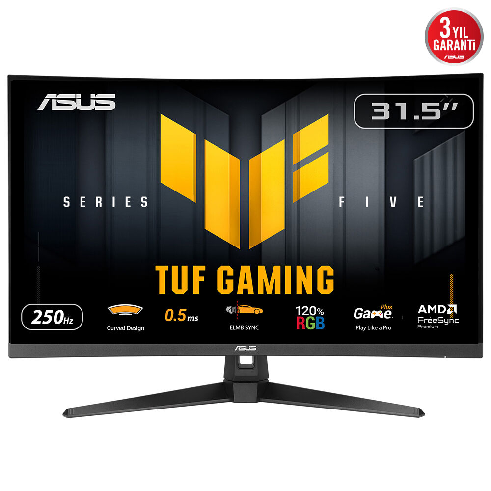 ASUS TUF GAMING VG32VQM5B 31.5" 0.5MS 250Hz HDMI/DP SPEAKER CURVED GAMING MONITOR