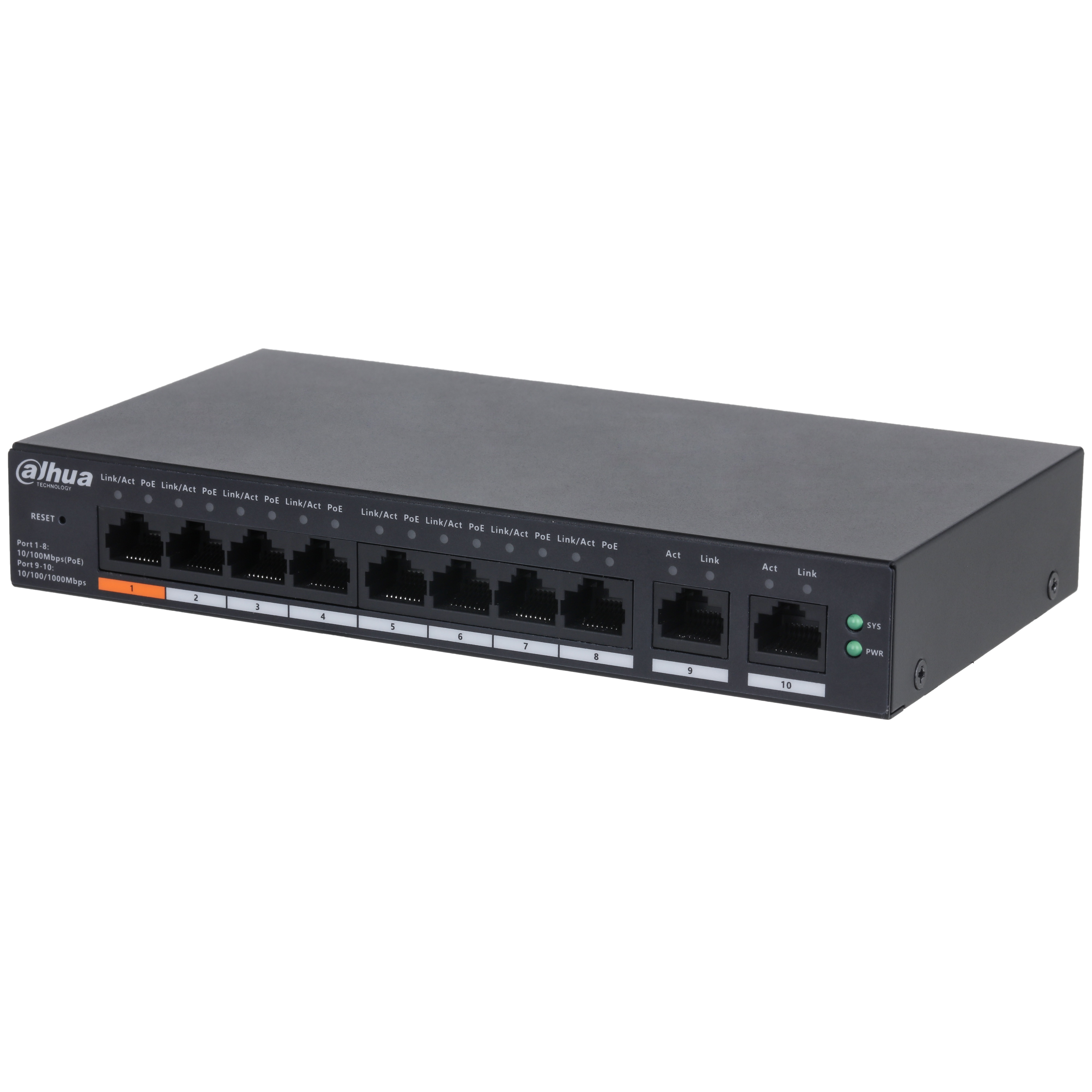 DAHUA CS4010-8ET-60 10 PORT 10/100 8 PORT POE 60W YONETILEBILIR SWITCH