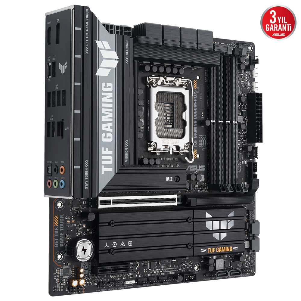 ASUS TUF GAMING B860M-PLUS 4x DDR5 DP/HDMI 3x M.2 1x 2.5GLAN USB3.2 1851P ANAKART
